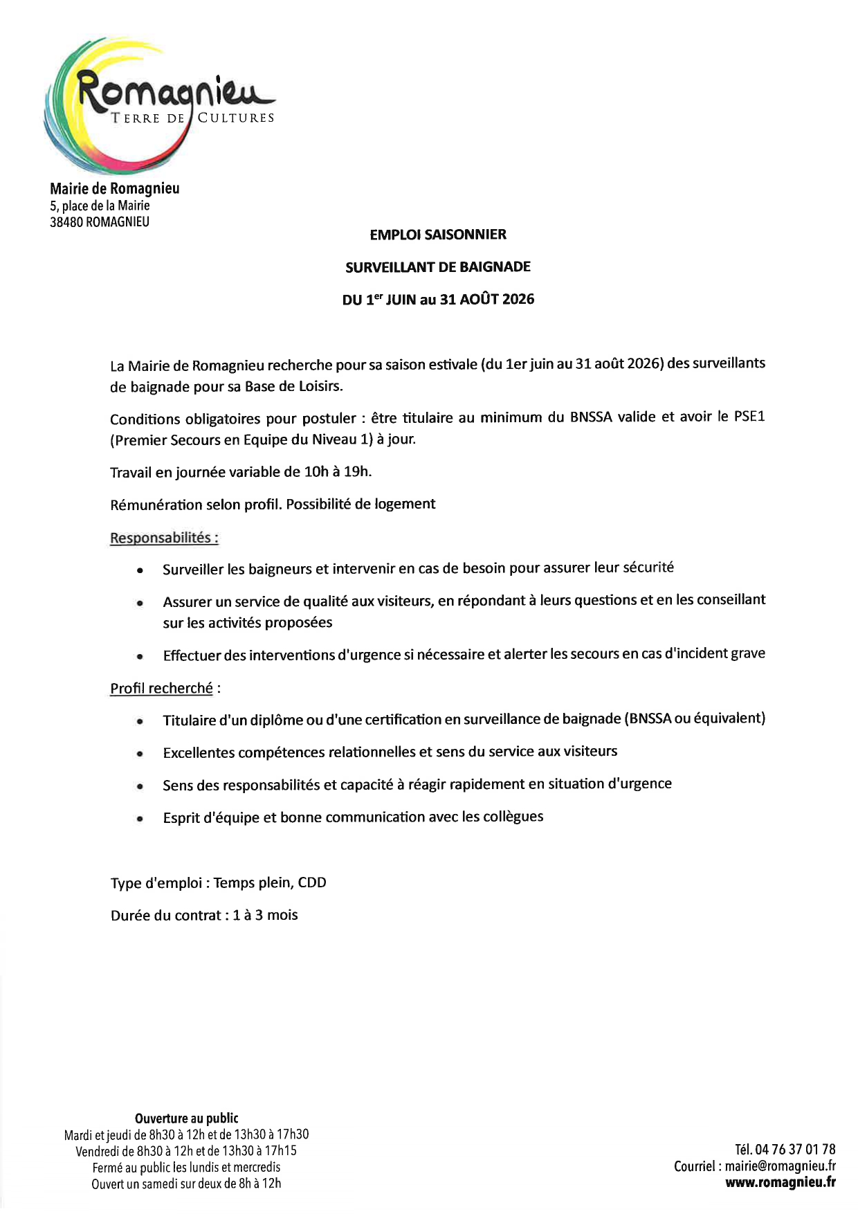 Surveillant baignade